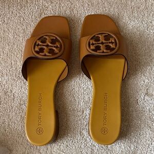Tory Burch Brown Slide Sandals